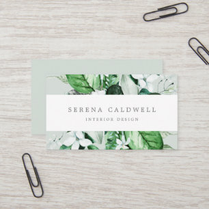 Woodland Greenery   Mint Green Business Card