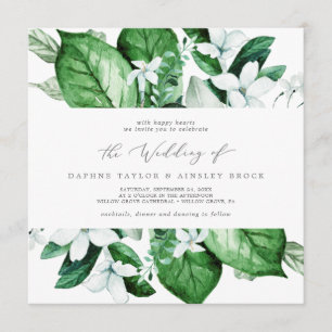 Woodland Greenery Square Wedding Invitation
