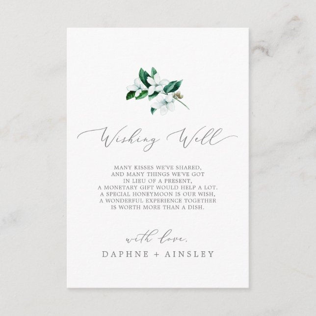 Woodland Greenery Wedding Wishing Well Card (Front)