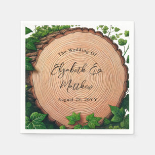 Woodland Harmony: Woodslice & Greenery Wedding Napkin