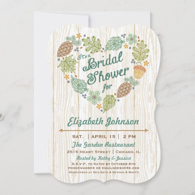 Woodland Heart Bridal Shower Invitation (Front)