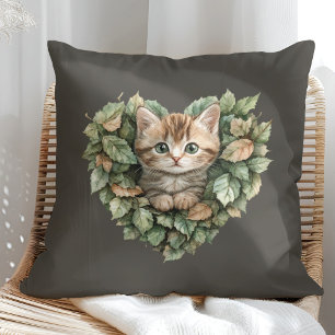 Woodland Heart Kitty - Cosy Fall Cushion