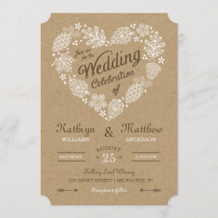 Woodland Heart Wedding Invitation