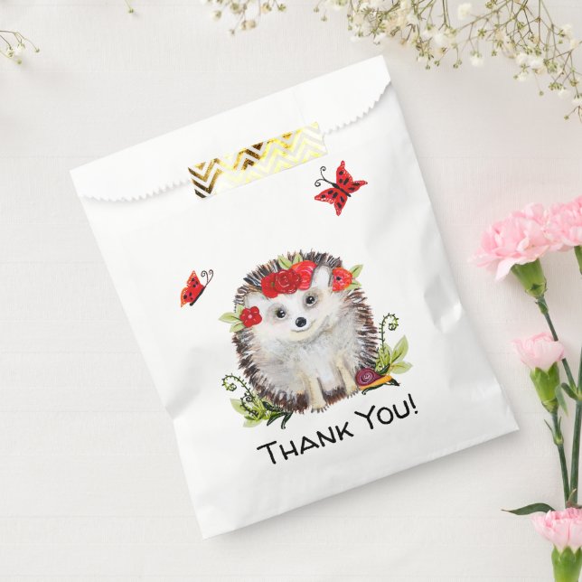 Woodland Hedgehog Butterfly Baby Shower Thank You Favour Bags (Sealed)