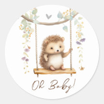Woodland Hedgehog Floral Oh Baby Shower