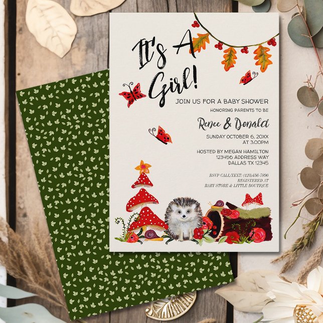 Woodland Hedgehog Snails Couples Baby Boy Shower  Invitation (Creator Uploaded)