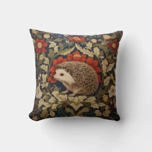 Woodland Hedgehog William Morris Inspired Cushion