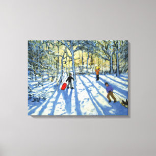 Woodland in winter near Ashbourne Derbyshire Canvas Print