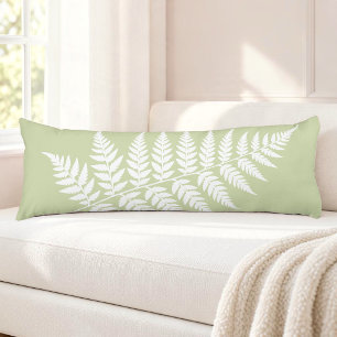 Woodland Inspired Pistachio Green White Fern Body Cushion