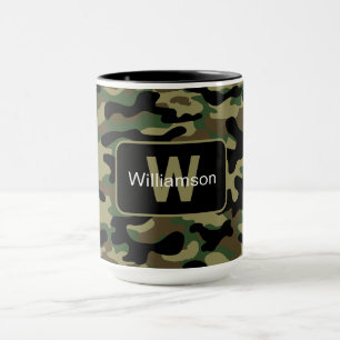Woodland Khaki Camo With Personalisation Mug
