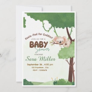 Woodland Koala baby shower invitation