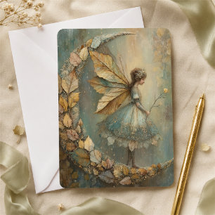 Woodland Leaf Fairy Personalised Watercolor Invitation
