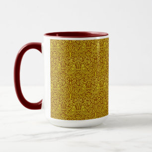 Woodland Leaves Gold Rabbit William Morris Pattern Mug