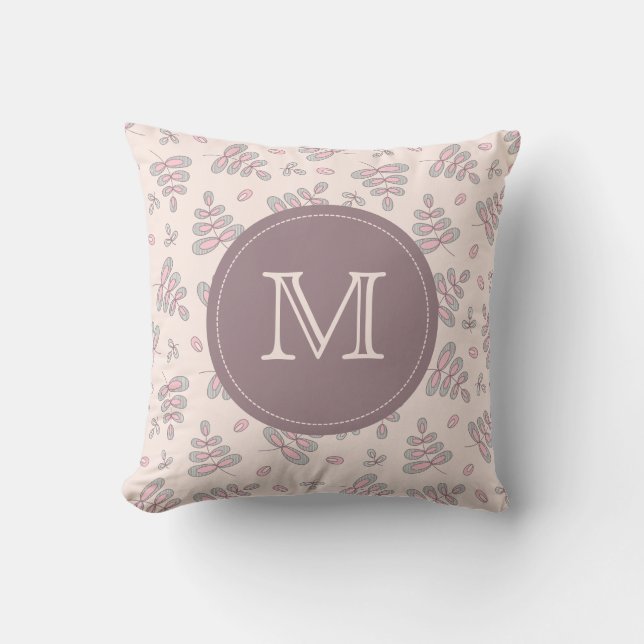 Woodland Leaves Throw Pillow (Front)