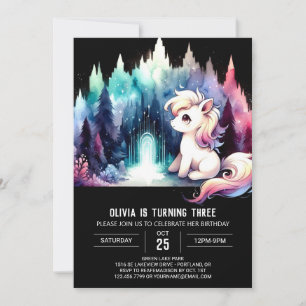 Woodland Little Horse Birthday Invitation