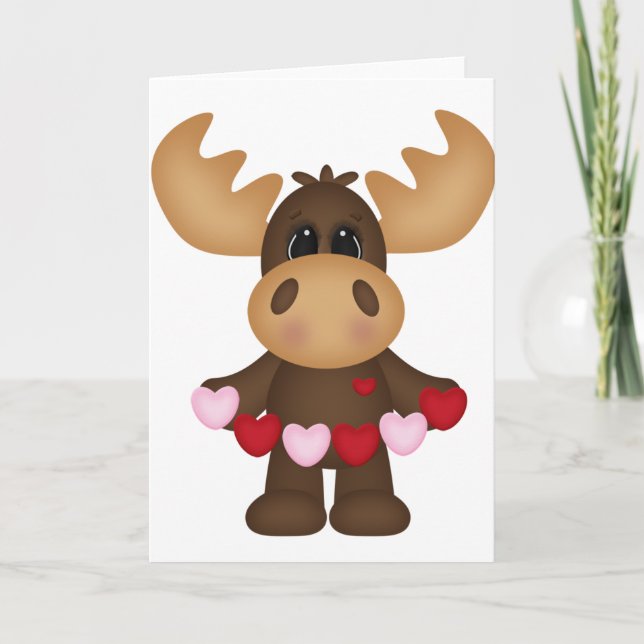 Woodland Love Moose Holiday Card (Front)