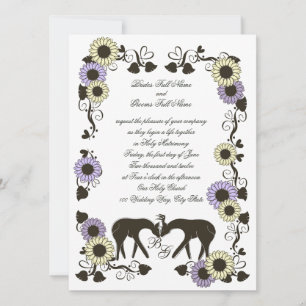 Woodland Love Sunflower Wedding Invitation