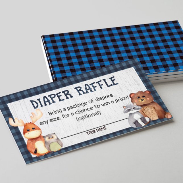 Woodland Lumberjack Baby Shower Diaper Raffle Card (Creator Uploaded)