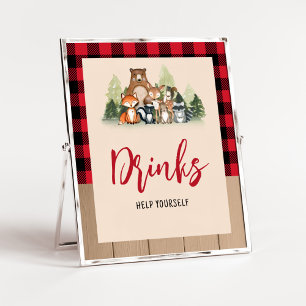 Woodland Lumberjack Baby Shower Drinks Poster