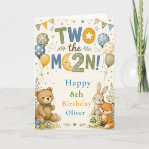 Woodland Moon Second Birthday Card