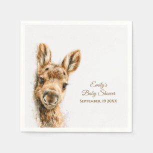 Woodland Moose Baby Shower Napkin
