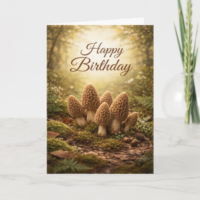 Woodland Morel Birthday Card (Front)