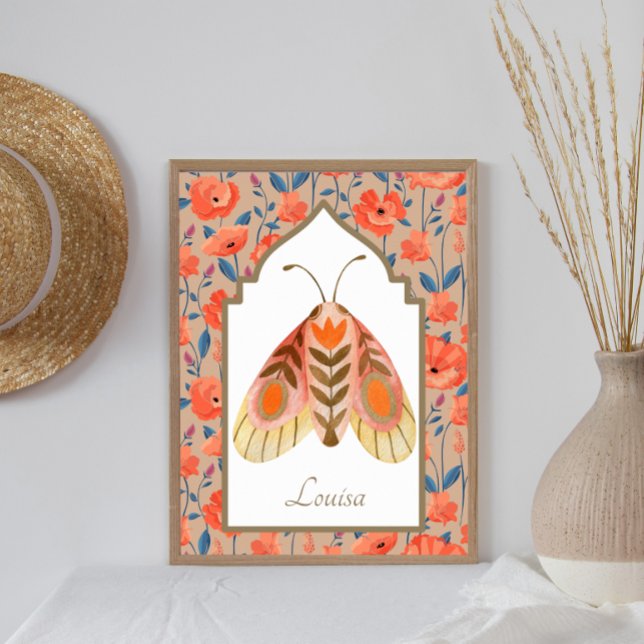 Woodland Moth Earthy Floral Custom Wall Art (Creator Uploaded)