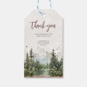 Woodland Mountain Baby Shower Favour Tags