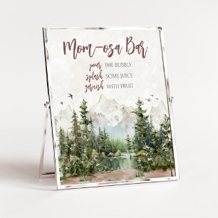 Woodland Mountain Baby Shower Mom Osa Bar Poster