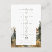 Woodland Mountain Wedding Timeline With Icons