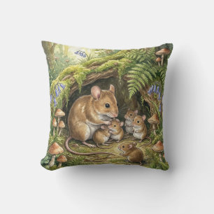 Woodland Mouse Family Cushion