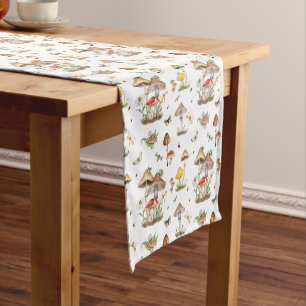 Woodland Mushroom Baby Shower Table Runner with In