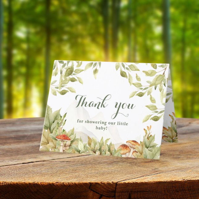 Woodland Mushroom Baby Shower Thank You Card (Creator Uploaded)