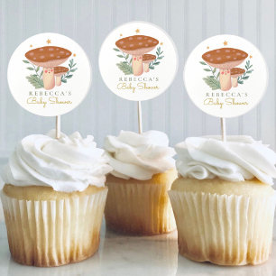 Woodland mushroom Birthday Favour Classic Round Sticker