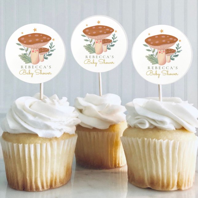 Woodland mushroom Birthday Favour  Classic Round Sticker (Creator Uploaded)