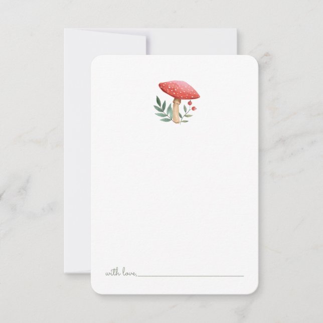 Woodland Mushroom  Birthday Time Capsule  Thank You Card (Front)
