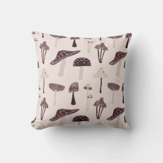 Woodland Mushroom Pattern Cushion