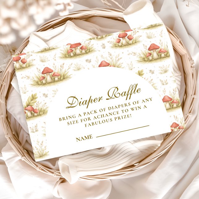 Woodland Mushroom Storybook  Diapper Raffle Enclosure Card (Creator Uploaded)