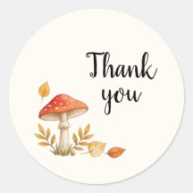 Woodland Mushroom Thank You Favour Sticker