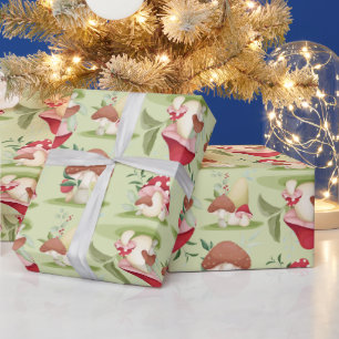 Woodland Mushrooms Kids Christmas Wrapping Paper