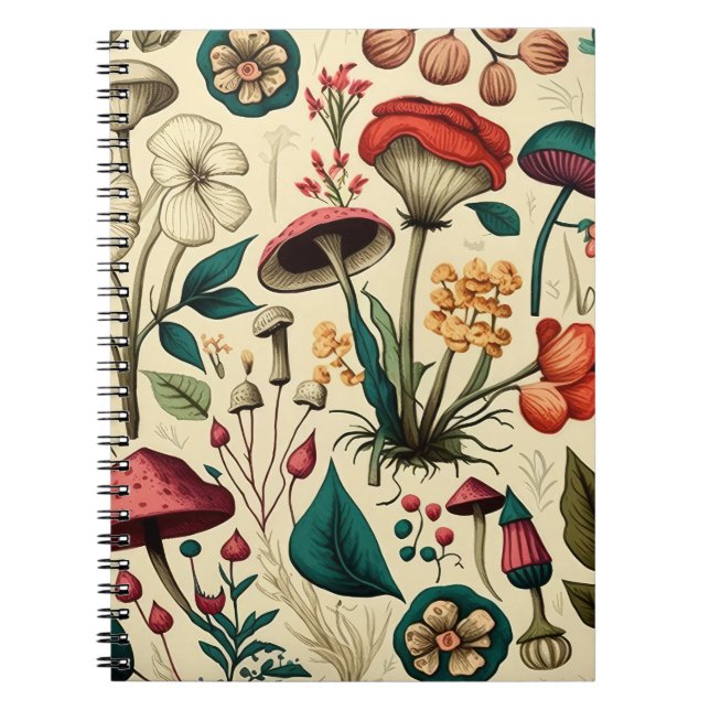 Woodland Mushrooms Spiral Notebook (Front)