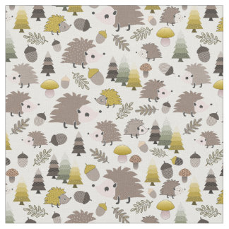 Woodland Nocturnal Hedgehogs Fabric
