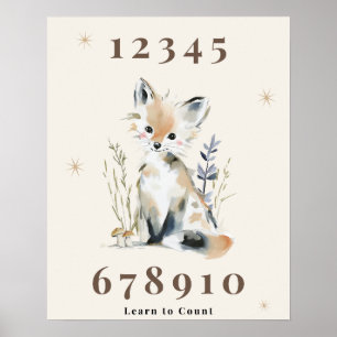 Woodland Number Nursery Print