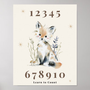 Woodland Number Nursery Print