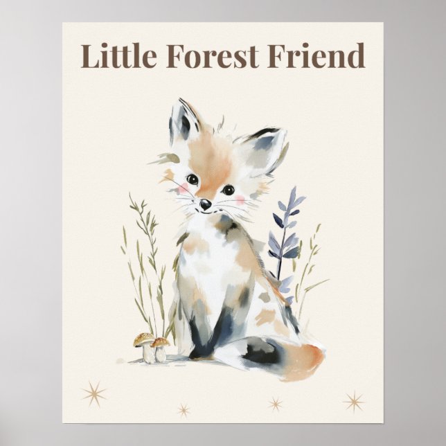 Woodland Nursery Quote Print (Front)