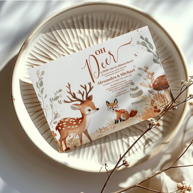 Woodland Oh Deer Forest  Baby Shower Invitation (Creator Uploaded)