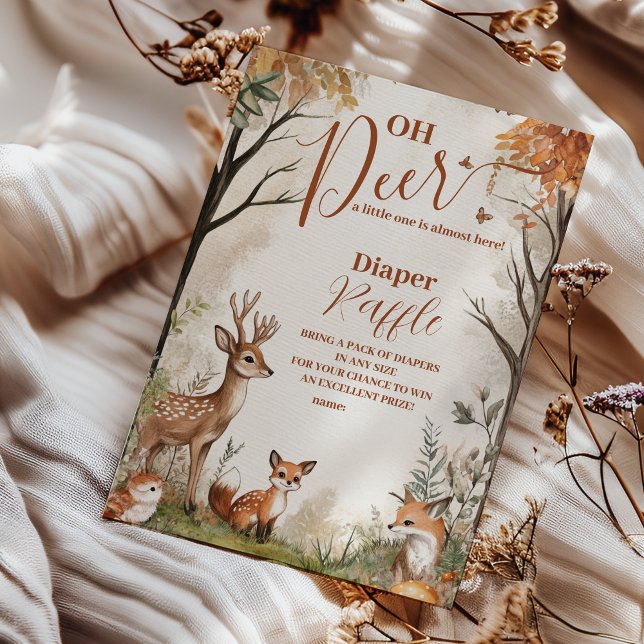 Woodland Oh Deer Theme Diapper Raffle Enclosure Card (Creator Uploaded)