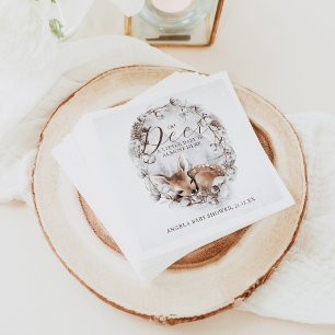 Woodland Oh Deer Winter Baby Shower Napkin
