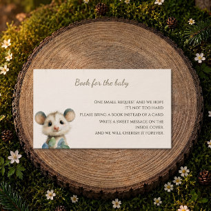 Woodland Opossum Baby Shower • Books for Baby Card