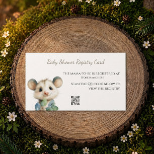Woodland Opossum Baby Shower • Registry Card